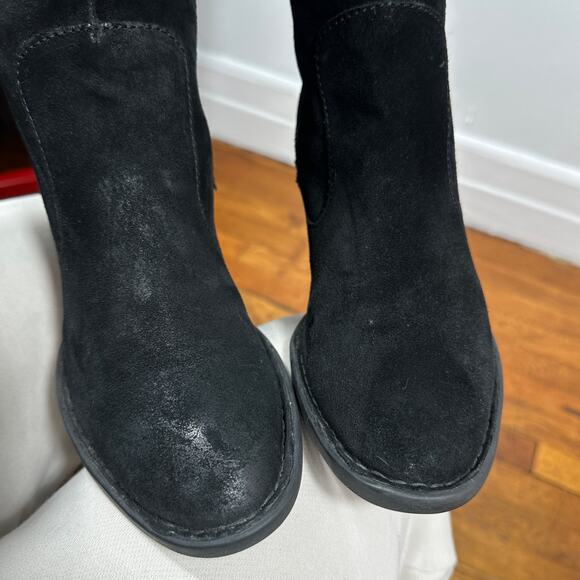Born Black Suede Over the Knee Riding Boots Women’s 8M Tie Back Zip Tall Comfort - Picture 6 of 14